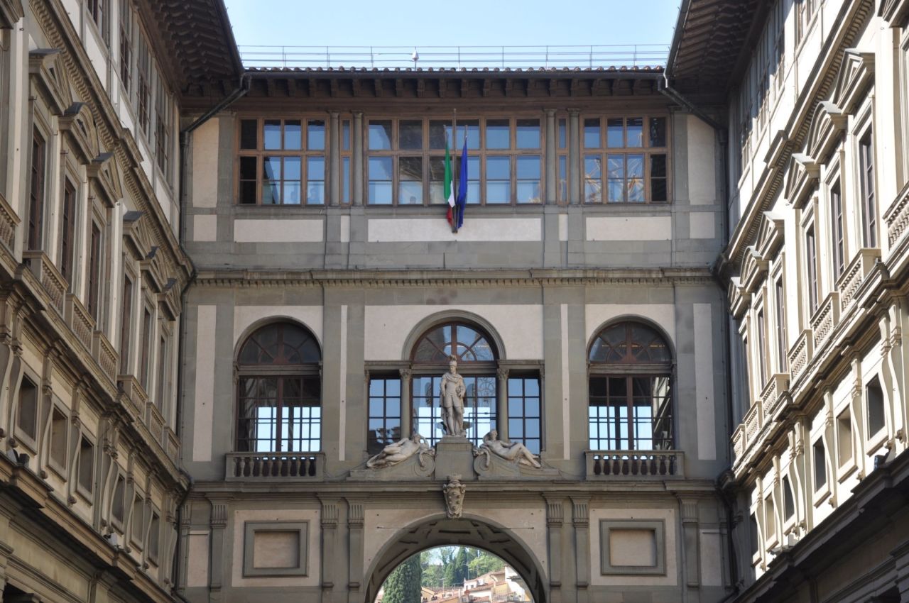 <strong>Uffizi Gallery: </strong>Visitors can see<strong> </strong>da Vinci's painting "the Annunication" and the restored "Adoration of the Magi"<strong> i</strong>n Florence's Uffizi Gallery.