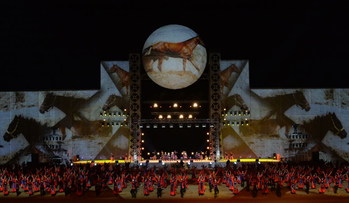 The opening ceremony was a spectacular affair with Seagal entering upon horseback.