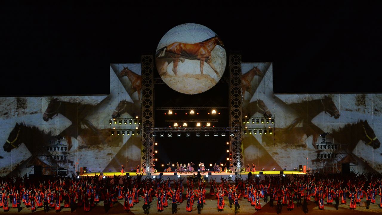 The opening ceremony was a spectacular affair with Seagal entering upon horseback.