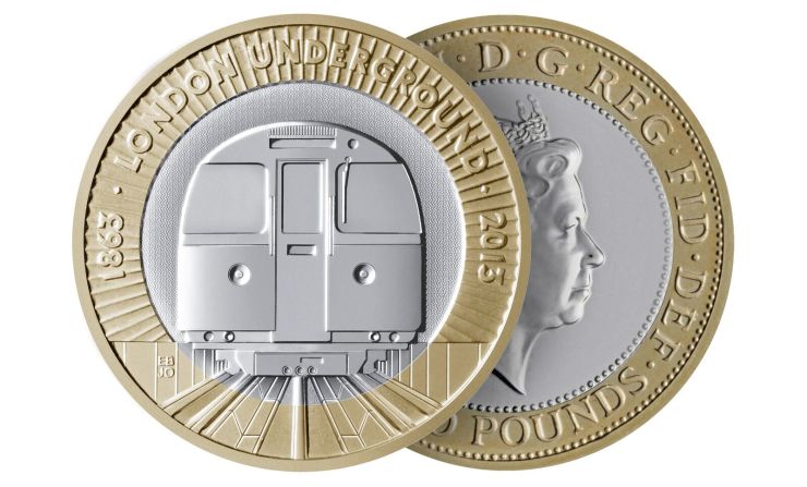 To celebrate the 150th anniversary of the London Underground in 2012, Barber & Osgerby were asked to design a commemorative ￡2 coin. Their version shows a train emerging from the darkness of a tube tunnel. 