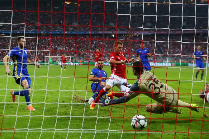 Joshua Kimmich scored his first Champions League goal for Bayern Munich, who beat Rostov 5-0, in a month where he has already registered his first strikes for Germany and in the Bundesliga. 