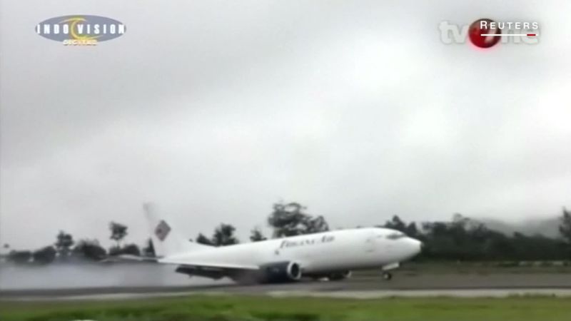 Plane Skids Down Runway, Tears Off Landing Gear | CNN