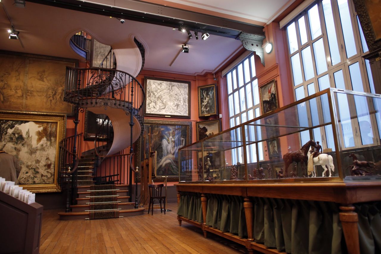 This whimsical staircase is found in the Musée National Gustave Moreau in Paris, formerly the home of the French Symbolist painter. The cast iron stairs connect the second and third floors of the apartment. 