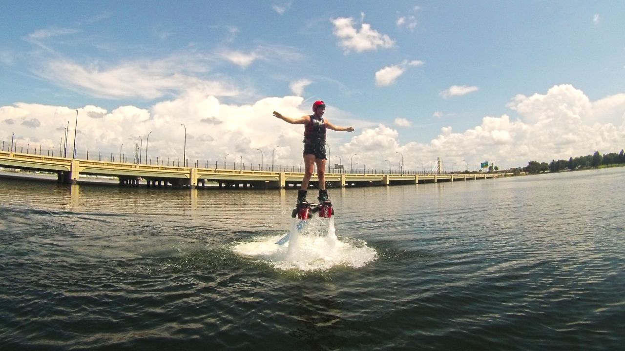 For about $100, flyboard flights generate adrenaline.