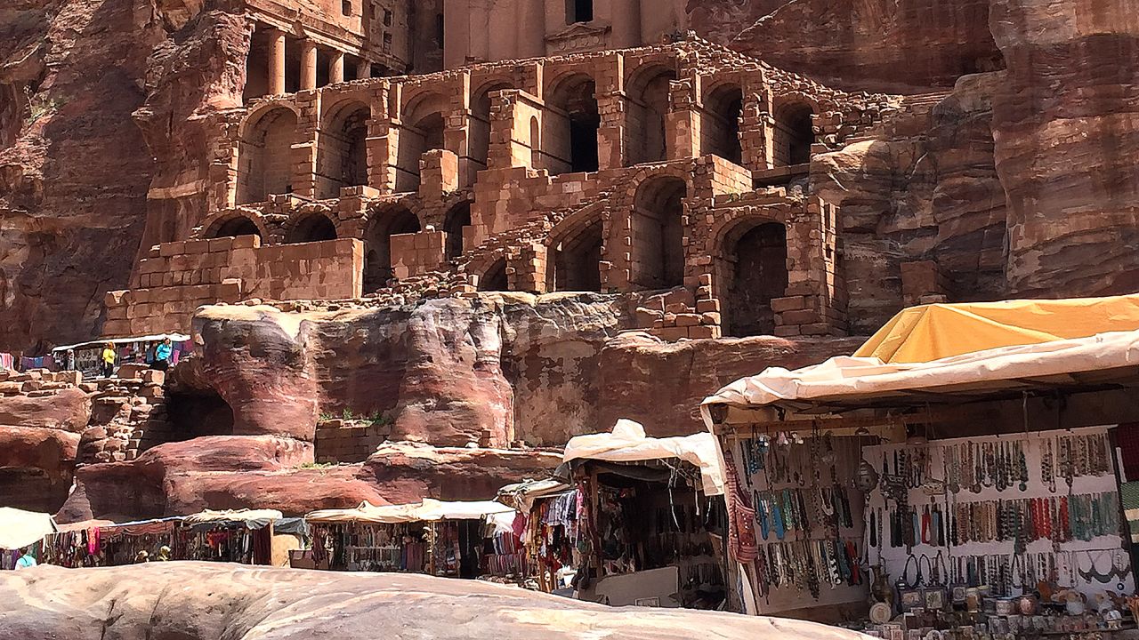The Corinthian Tomb and the Palace Tomb are two of the Royal Tombs in Petra.
