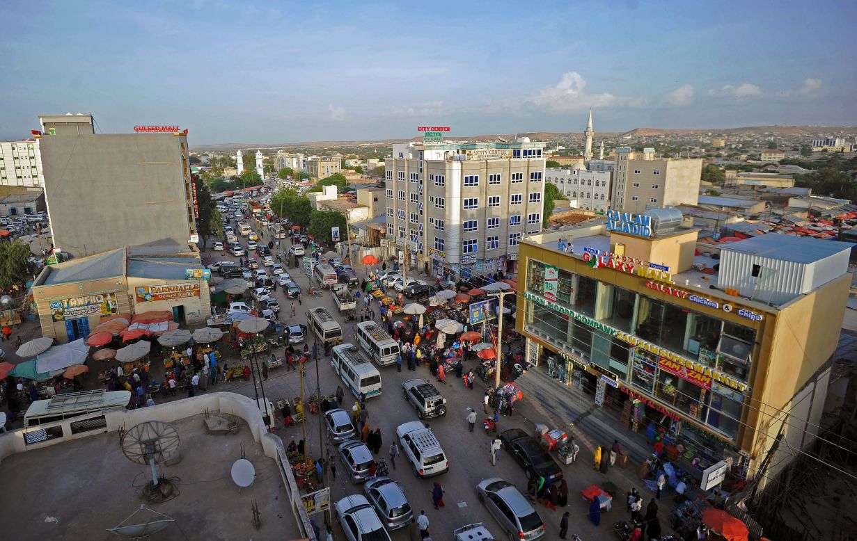 Downtown Hargeisa in the week before the independence day celebrations. The fast-growing city is home to almost a million residents. Somaliland is considered a relatively safe haven as the rest of Somalia remains plagued by conflict. 