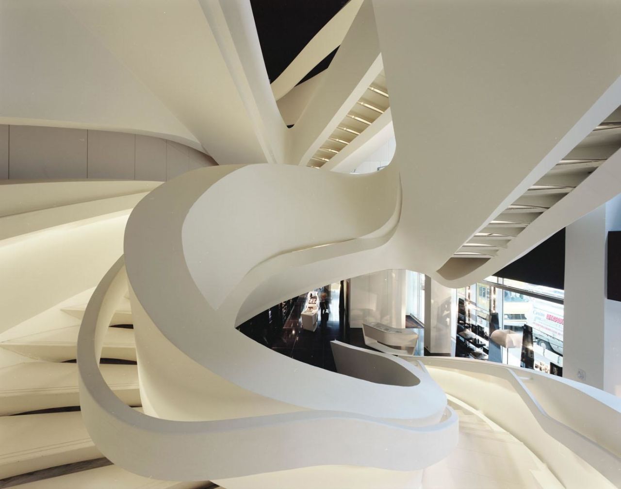 The Armani store on New York's Fifth Avenue is home to a futuristic ribbon-like staircase.