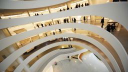 A view of the interior walkways at the Guggenheim Museum in New York