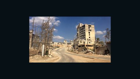 The start of Aleppo's Castello Road, controlled by the Syrian regime forces.