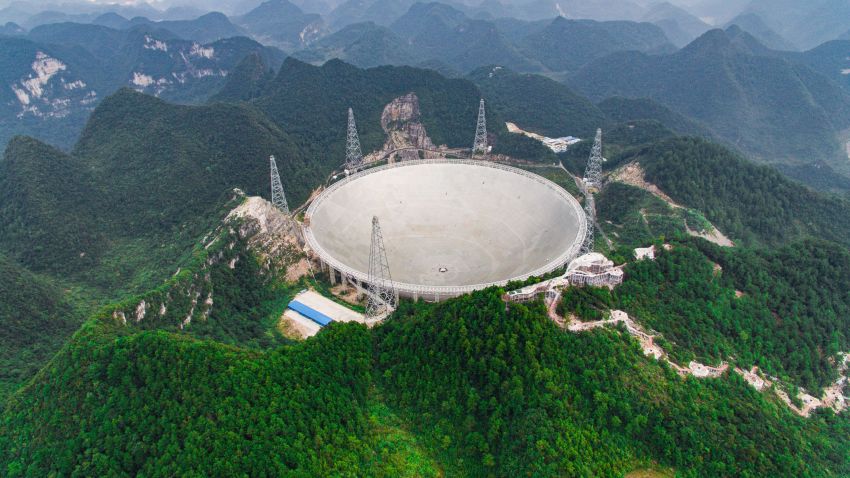 PINGTANG, Sept. 7, 2016  -- Photo taken on Sept. 7, 2016 shows the Five-hundred-meter Aperture Spherical Telescope in Pingtang County, southwest China's Guizhou Province. The FAST, world's largest radio telescope, is expected to be put into operation at the end of September. (Xinhua/Liu Xu via Getty Images)