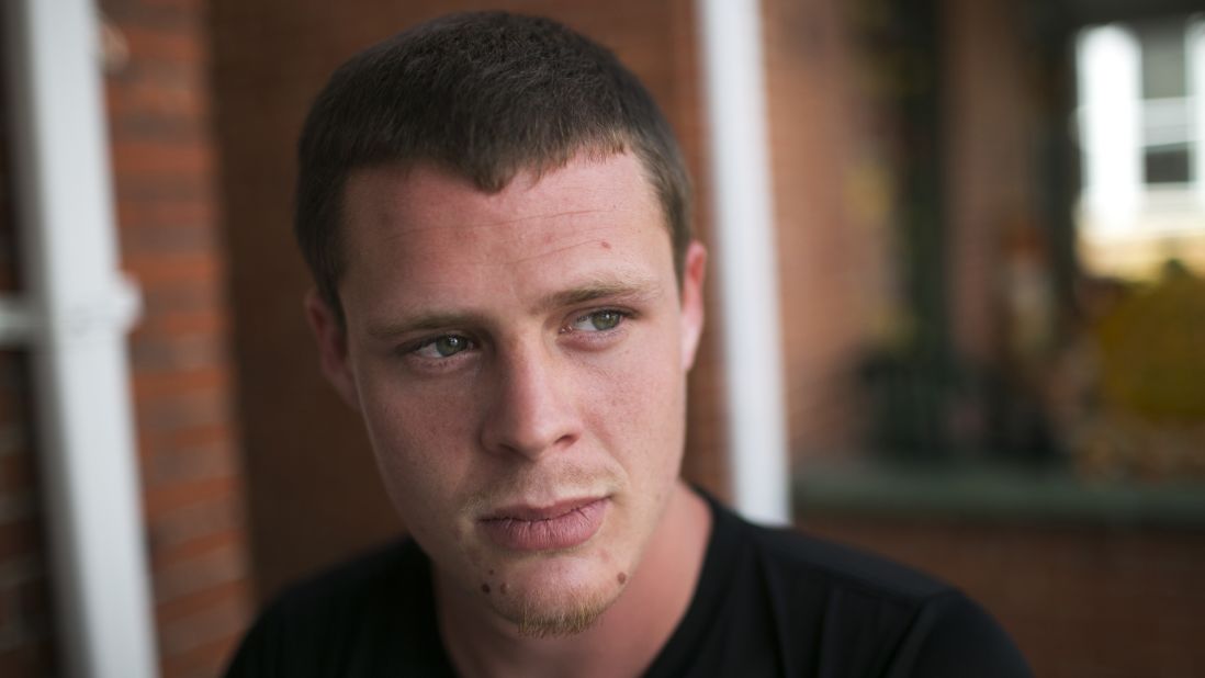 Christian Weaver, 22, sits outside one of The Lifehouse facilities. Weaver was among those who overdosed on August 15. Homeless, he sought Meadows' help four days later. He wants to get clean but struggles with heroin's grip.
