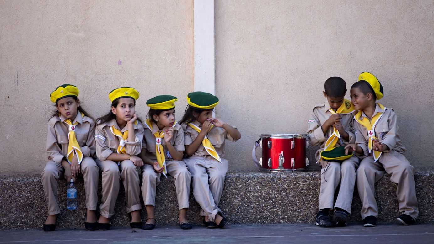 Children prepare for an Eid al-Adha festival in Jaffa, Israel, on Monday, September 12.