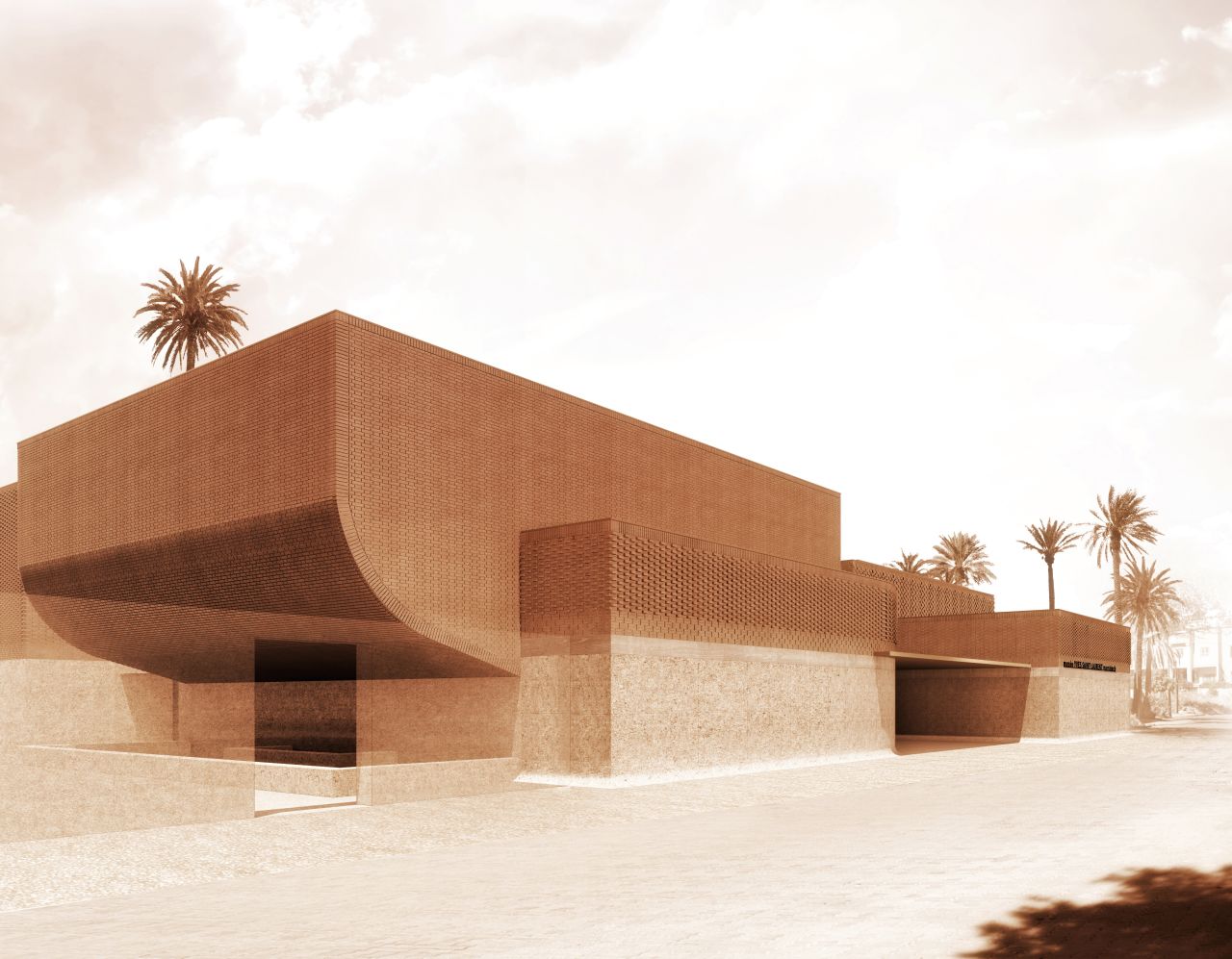 A rendering of the upcoming Musee Yves Saint Laurent Marrakech.