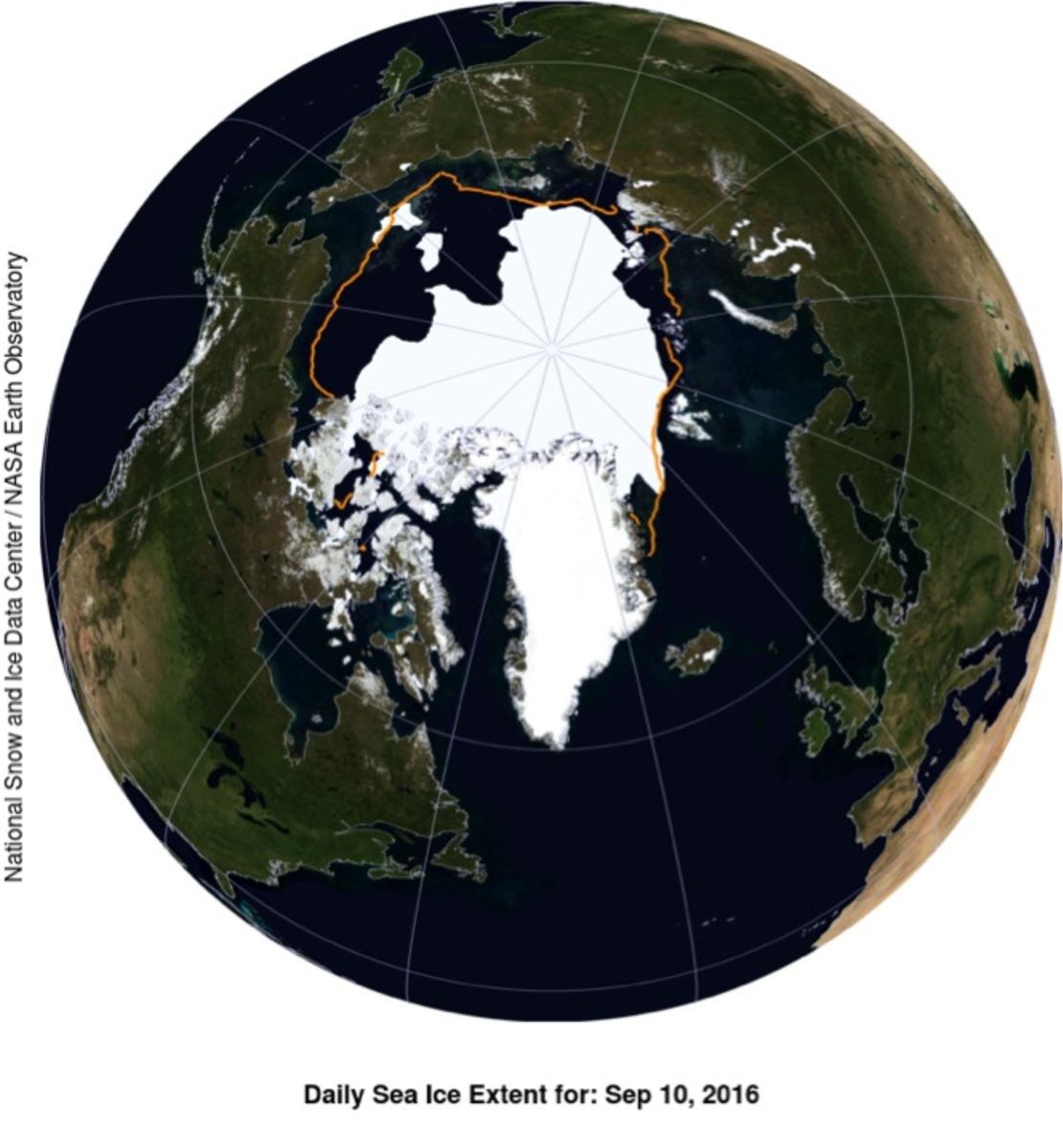 Arctic sea ice as of September 10, compared to average between 1981-2010