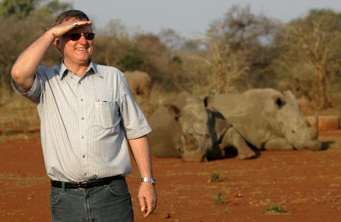Zimbabwe-born Hume, pictured here in a 2004 file photo, has previously stood behind the South African government in its attempt to acquire 10 hunting licenses for adult bulls.