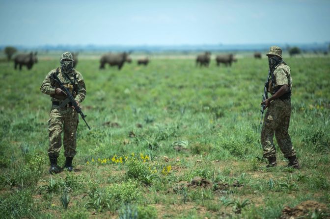 Hume employs an anti-poaching patrol on his 8,000 hectare ranch to protect his 1,405 rhinos. Starting the ranch in 1992, the millionaire owner has dehorned all of his rhinos. Hume advocates for legalizing the trade of rhino horns and a non-lethal approach to attaining them.