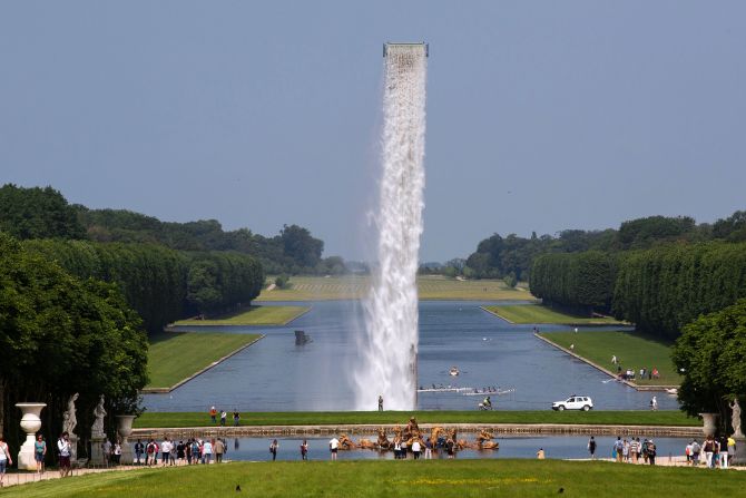 Danish-Icelandic artist Olafur Eliasson has created several spectacular waterfalls, including this one in Versailles, near Paris, in 2016. 