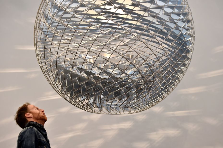 Eliasson showcased this "Schools of Movement Sphere" at the Frieze Art Fair in London, 2014.