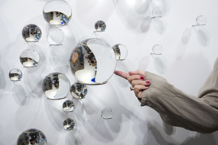 Eliasson's "Your Solar Nebula" installation on display at Art Basel in Switzerland. 