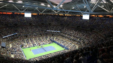 Arthur Ashe Stadium, now featuring a retractable roof, dwarfs the 14,000-seat stadium at Forest Hills.