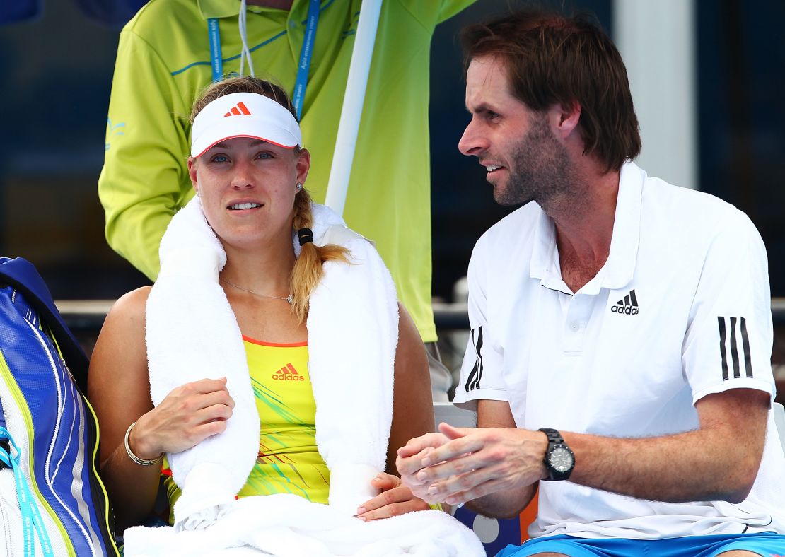 Kerber talks to Beltz at a 2013 tournament in Sydney.  