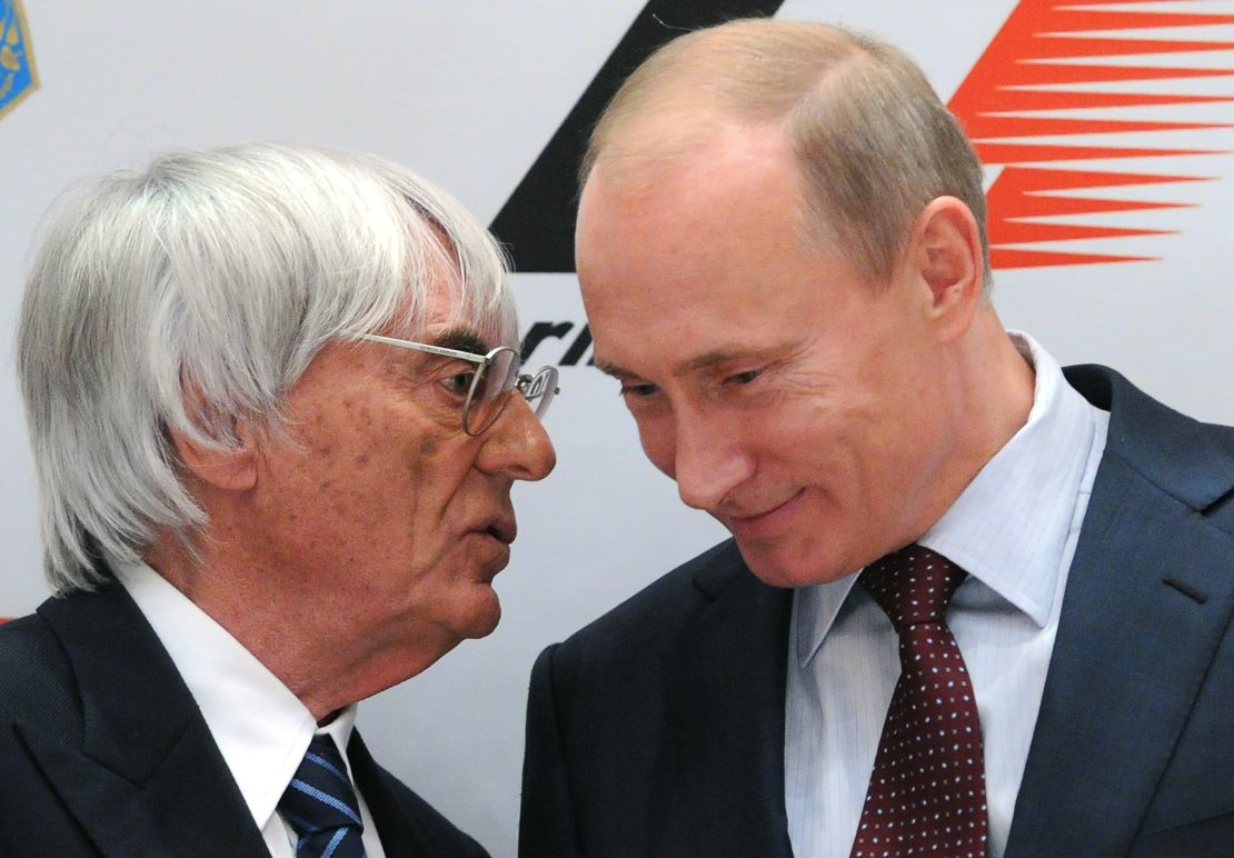 Ecclestone, pictured with Vladimir Putin, has taken F1 to countries such as Russia.