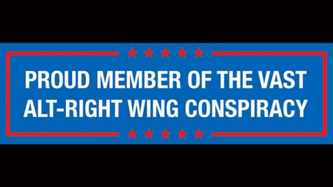 A bumper sticker responds to Clinton's comments on the alt-right movement.