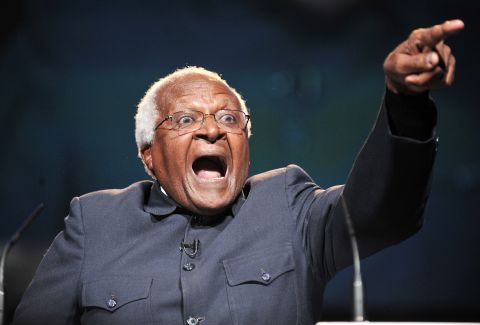 Tutu delivers a speech during a 2009 conference for "One Young World," the world's largest gathering of young leaders.