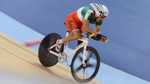 Bahman Golbarnezhad of Iran is pictured competing in London 2012.