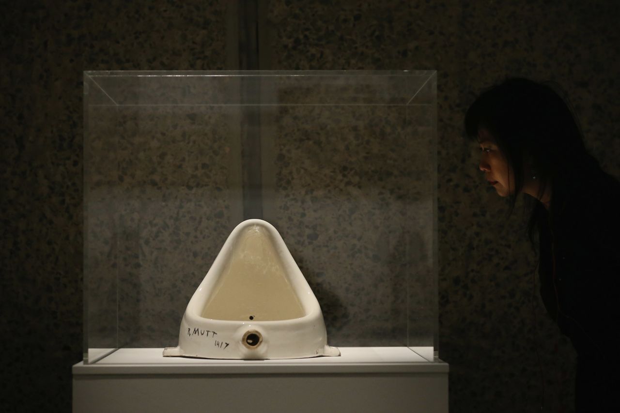 'Fountain' by Marcel Duchamp while on display at the Barbican Art Gallery in London in 2013. 