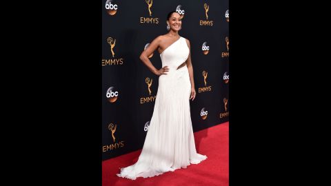 Tracee Ellis Ross arrives on the red carpet for the 68th Annual Primetime Emmy Awards on Sunday, September 18 in Los Angeles.