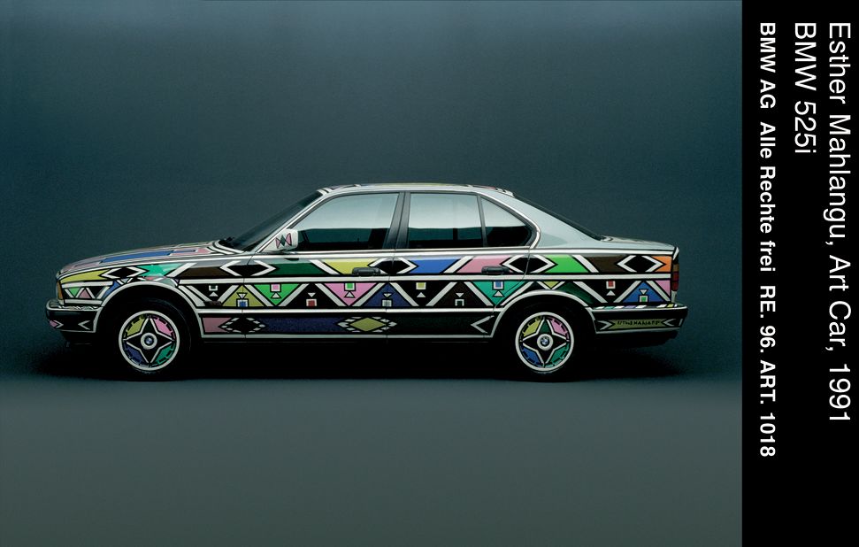 25 years ago Mahlangu created a BMW "Art Car"  showcasing her unique and striking artistic style. 