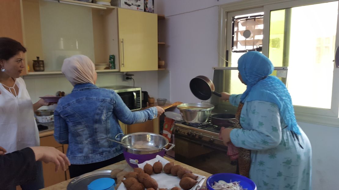 The refugees come from different cities, so one challenge was agreeing on a single recipe