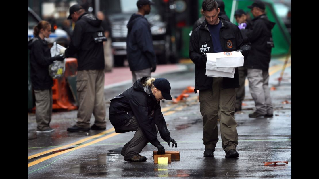 FBI evidence response team at the the scene of the September 19, 2016 bombing in the Chelsea section of Manhattan. 