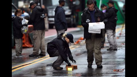 FBI evidence response team at the the scene of the September 19, 2016 bombing in the Chelsea section of Manhattan.