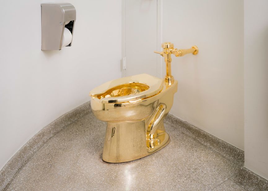 'America', an 18-carat gold toilet, by artist Maurizio Cattelan is available for public use at the Guggenheim Museum in New York. <br /><br />Scroll through the gallery to see more outlandish installation art from around the world.