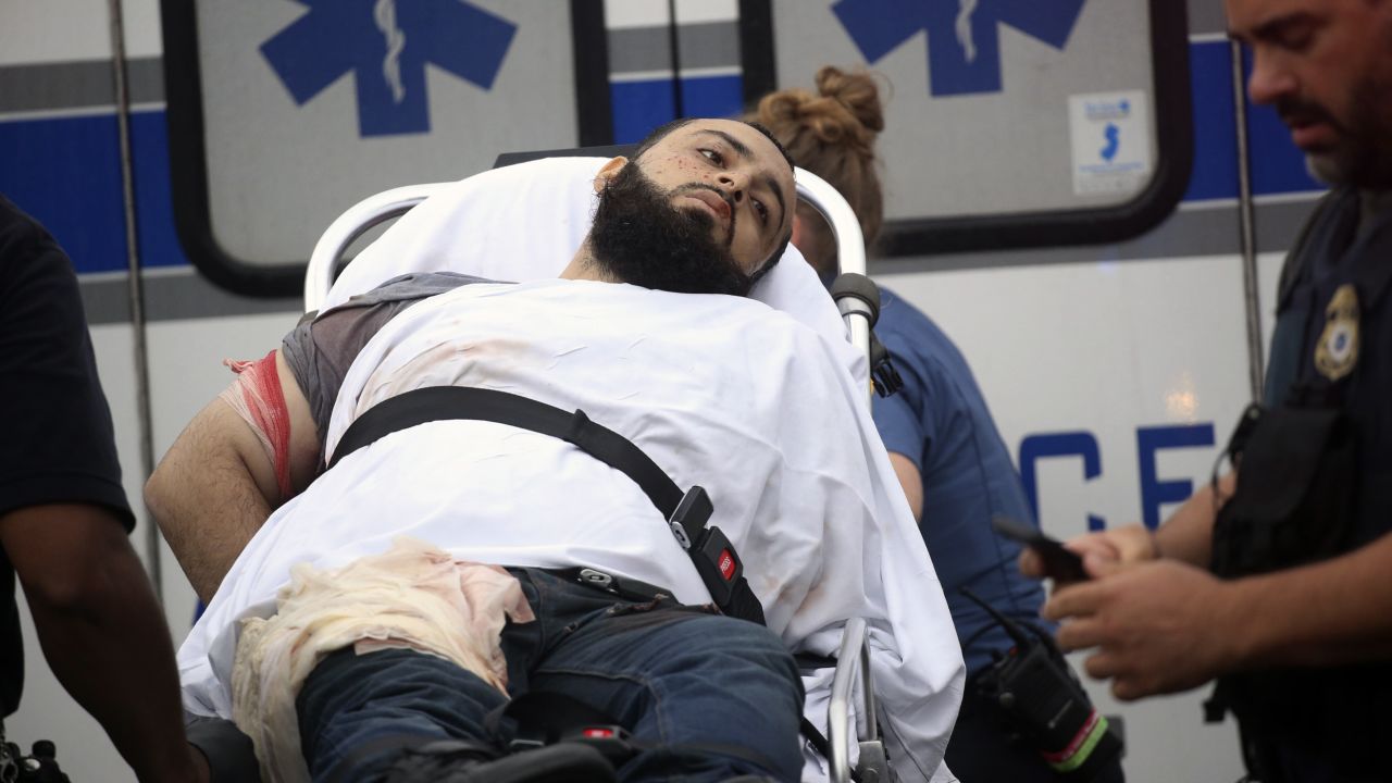 Ahmad Rahami is taken into custody after a shootout with police Monday.