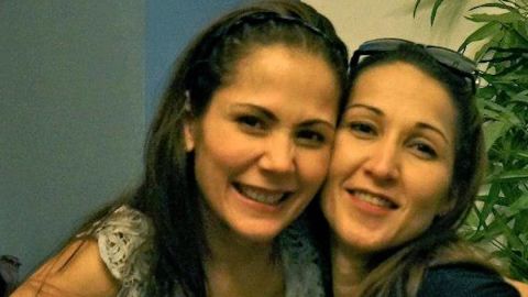 Maria Aurora Moynihan, right, and sister, actress Maritoni Fernandez. Moynihan was shot dead in Manila on September 10, 2016.