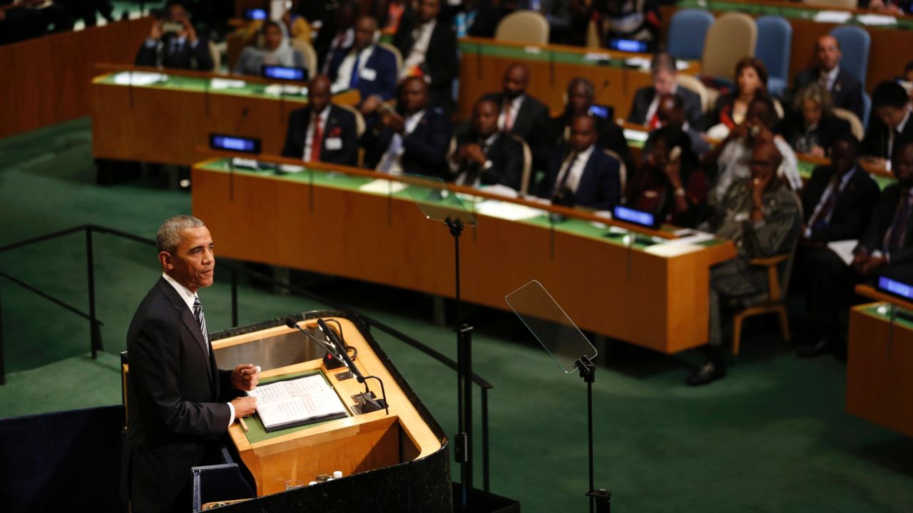 United States President Barack Obama speaks during the 71st session of the United Nations General Assembly at U.N. headquarters, Tuesday, September 20.