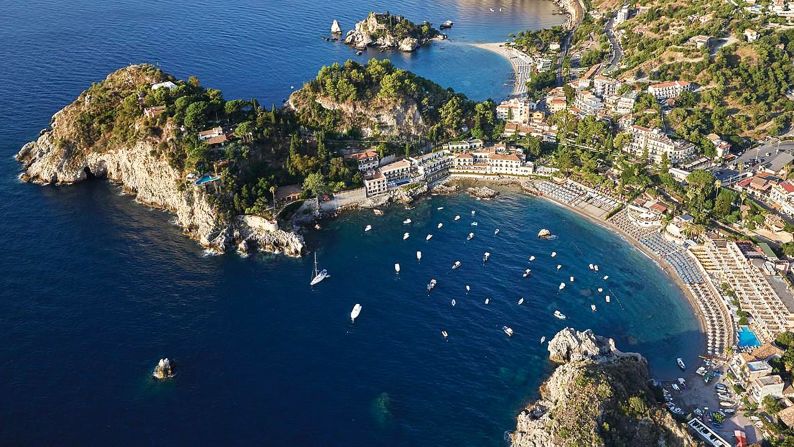 <strong>Belmond Villa Sant'Andrea (Sicily, Italy):</strong> With suites outfitted with Carrara marble, rich silks and large furnished balconies, Belmond Villa Sant'Andrea is a lovely seaside getaway set among beautiful Sicily gardens.