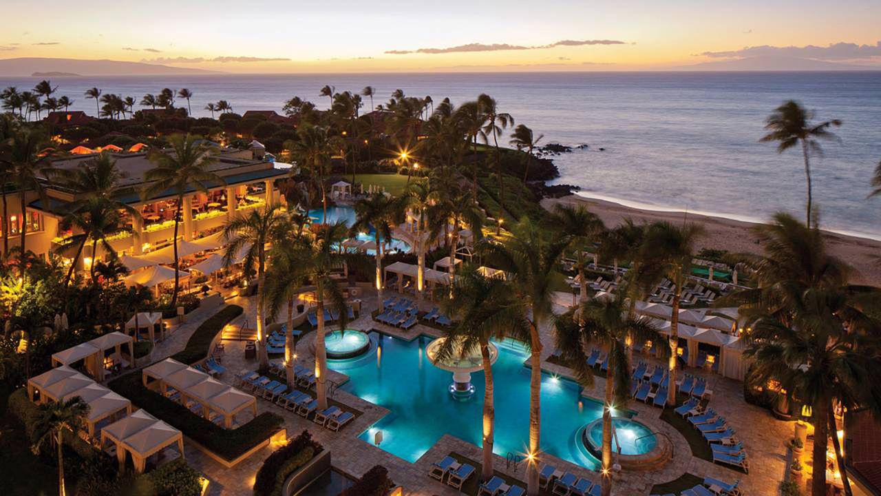 <strong>Four Seasons Resort Maui at Wailea (Hawaii):</strong> The Four Seasons Resort Maui at Wailea is in the shape of a horseshoe to ensure optimal views of the Pacific from almost every suite. 