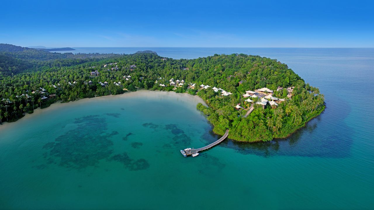<strong>Soneva Kiri, Koh Kood, Thailand: </strong>Accessed via a 70-minute private flight from Bangkok, the resort consists of 36 thatched villas made of sustainably sourced wood and recycled materials.