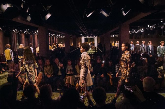 British fashion house Burberry showed its latest collection in London's Soho area, in a new venue called Makers House. 