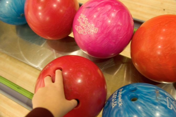 A photo taken at a bowling alley. 