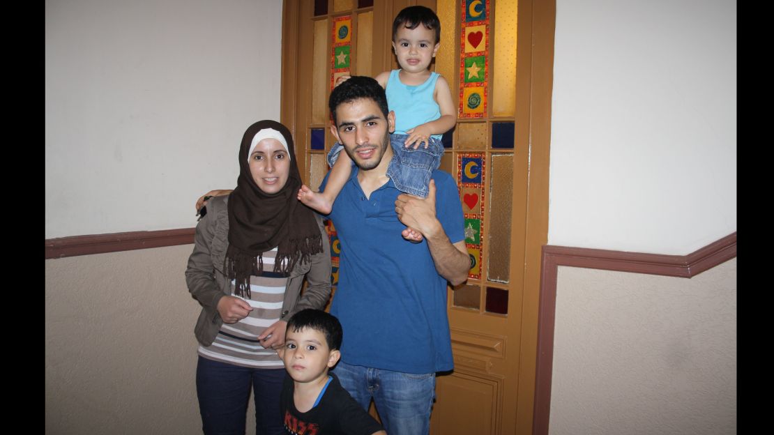 Aeham Ahmad has been reunited with his wife and two sons, Kinan and Ahmad.