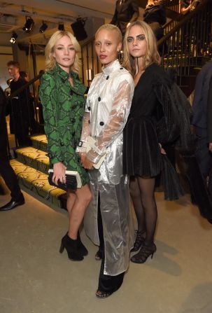 L-R: Clara Paget, Adwoa Aboah and Cara Delevingne