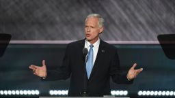 US Senator Ron Johnson speaks during the second day of the Republican National Convention at the Quicken Loans Arena in Cleveland on July 19, 2016. 