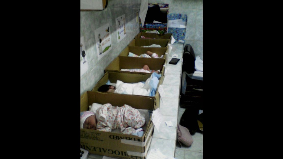 Venezuela's opposition says the photos of the babies show a health care system in crisis.