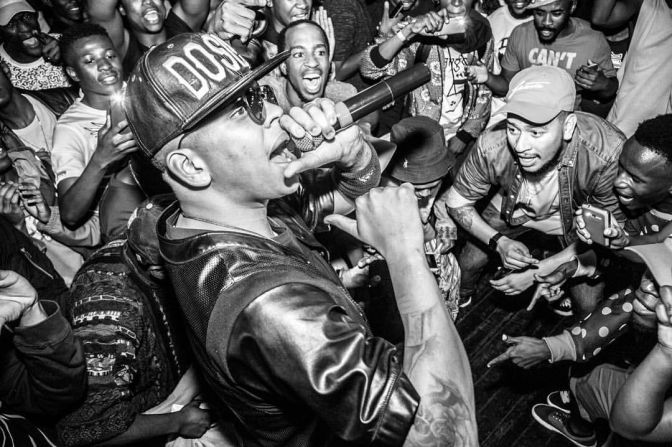 Hip hop artists Da L.E.S and AKA perform at Sneaker Exchange Johannesburg. "It's very energetic - there's really not any other event like it in the country," says Osman, describing it.