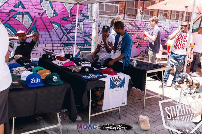 Clothes are also on sale at Sneaker Exchange events, such as these at the Cape Town event. 